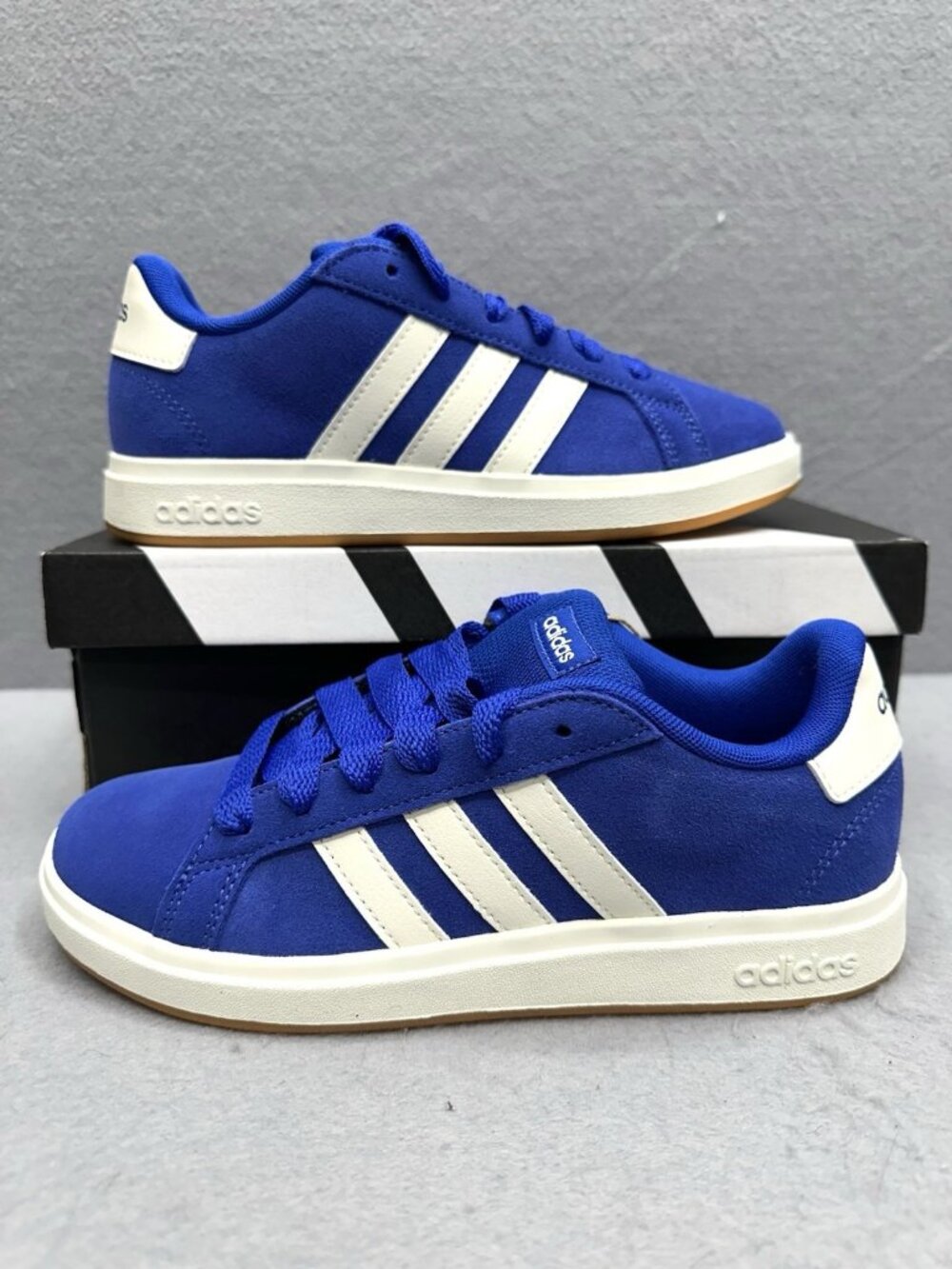 Adidas Grand Court 00s K Kids Size 4 Blue White Retro Sneakers JP5894 Athletic